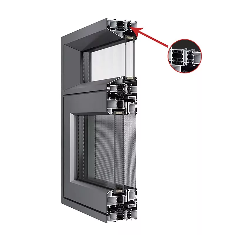 စွမ်းအင်ချွေတာသော Double-Glazed Aluminum Casement 0 င်းဒိုးပြတင်းပေါက်